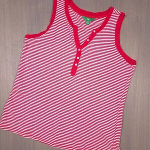 Dip, Women's Medium Sized Red and White Striped Tank Top